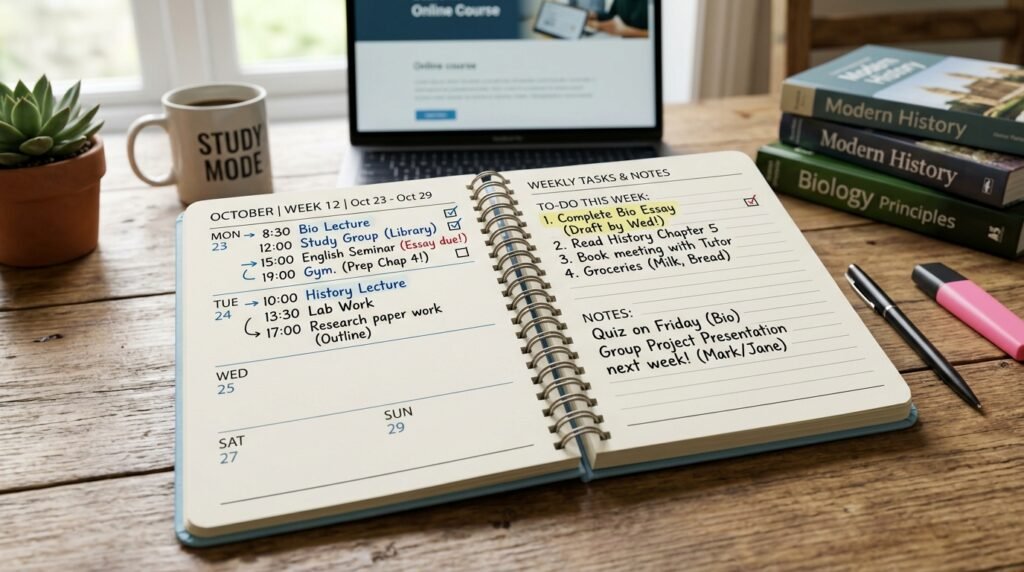 How to Use a Planner for Student Life Success Student planner example 202607060036