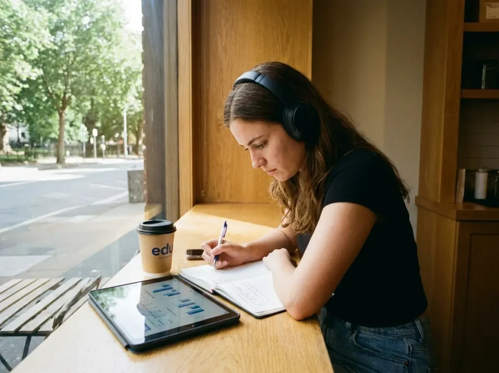 Student studying at cafe window 202606061217