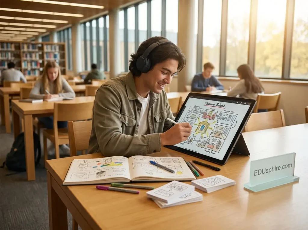 Student using tablet memory palace 202606011842